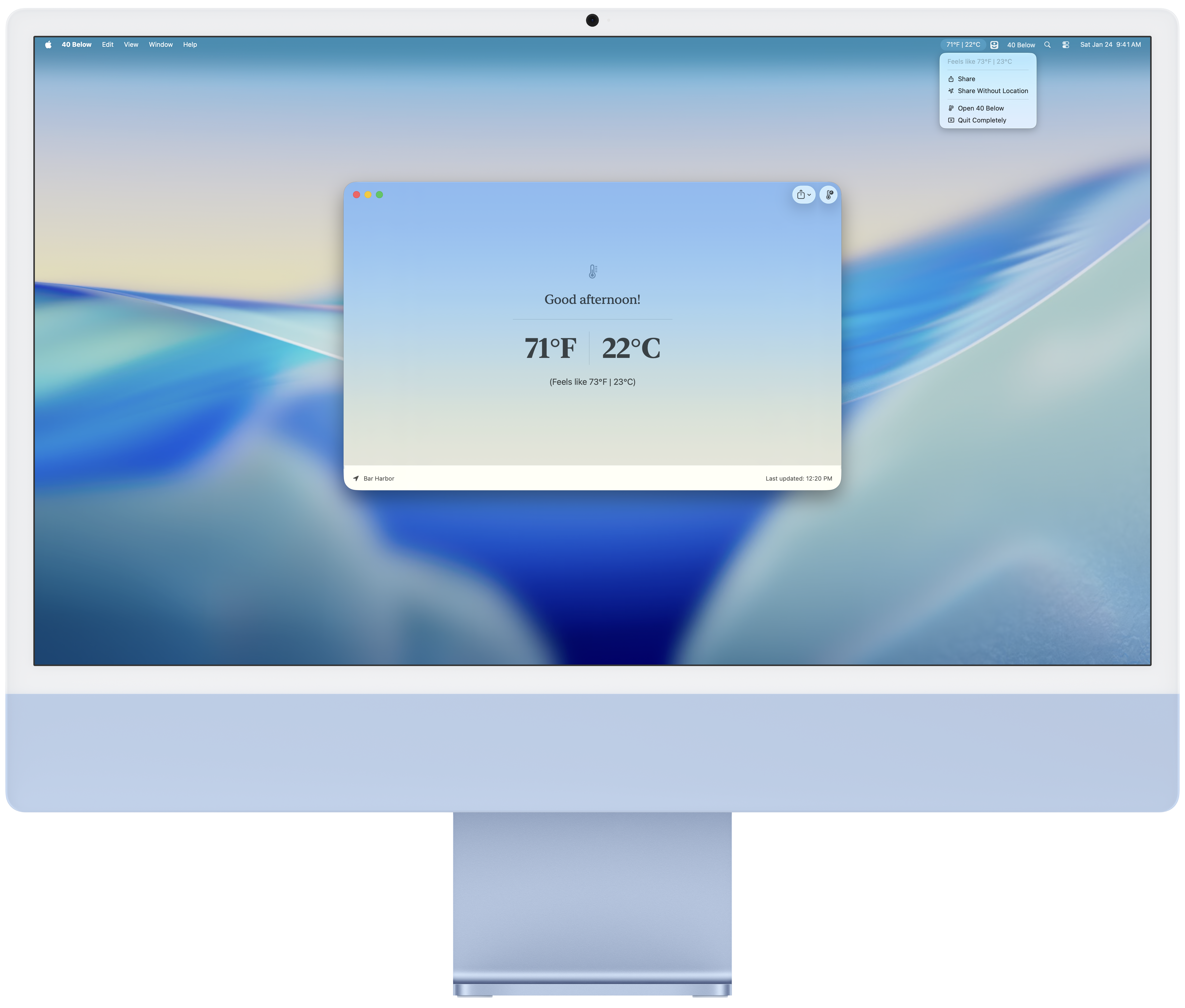 40 Below Mac product shot in blue